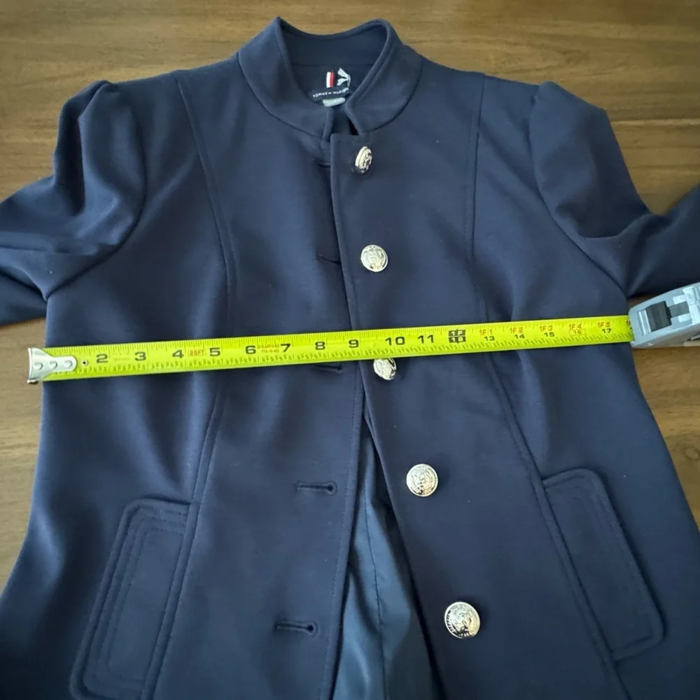 Tommy Hilfiger Military Style Navy Blazer Silver Buttons Size 4 NWOT